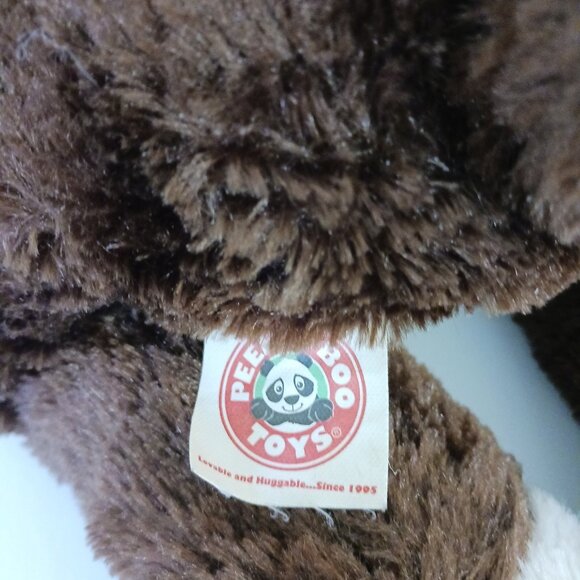 Peek A Boo Toys Bulldog Realistic Puppy Dog Plush 22” Brown White Stuffed Animal - Picture 6 of 9